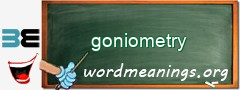 WordMeaning blackboard for goniometry